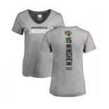 Football Women's Jacksonville Jaguars #15 Gardner Minshew II Ash Backer T-Shirt