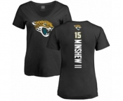 Football Women's Jacksonville Jaguars #15 Gardner Minshew II Black Backer V-Neck T-Shirt