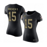 Football Women's Jacksonville Jaguars #15 Gardner Minshew II Black Camo Salute to Service T-Shirt