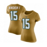 Football Women's Jacksonville Jaguars #15 Gardner Minshew II Gold Rush Pride Name & Number T-Shirt