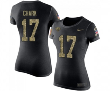 Football Women's Jacksonville Jaguars #17 DJ Chark Black Camo Salute to Service T-Shirt