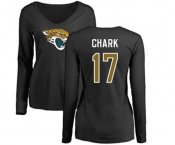 Football Women's Jacksonville Jaguars #17 DJ Chark Black Name & Number Logo Slim Fit Long Sleeve T-Shirt