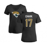 Football Women's Jacksonville Jaguars #17 DJ Chark Black Name & Number Logo Slim Fit T-Shirt