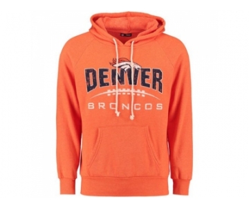 Denver Broncos Majestic Orange First Down Tri-Blend Pullover Hoodie