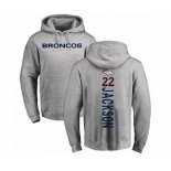 Football Denver Broncos #22 Kareem Jackson Ash Backer Pullover Hoodie