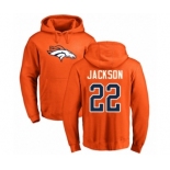 Football Denver Broncos #22 Kareem Jackson Orange Name & Number Logo Pullover Hoodie