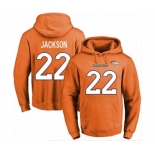 Football Men's Denver Broncos #22 Kareem Jackson Orange Name & Number Pullover Hoodie