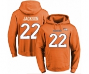 Football Men's Denver Broncos #22 Kareem Jackson Orange Name & Number Pullover Hoodie