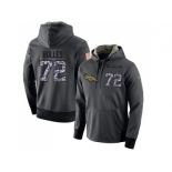 Men Denver Broncos #72 Garett Bolles Stitched Black Anthracite Salute to Service Player Performance Hoodie