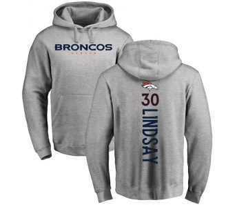 NFL Nike Denver Broncos #30 Phillip Lindsay Ash Backer Pullover Hoodie