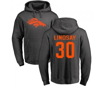 NFL Nike Denver Broncos #30 Phillip Lindsay Ash One Color Pullover Hoodie