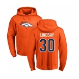 NFL Nike Denver Broncos #30 Phillip Lindsay Orange Name & Number Logo Pullover Hoodie