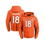 Nike Denver Broncos #18 Peyton Manning Orange Name & Number Pullover NFL Hoodie