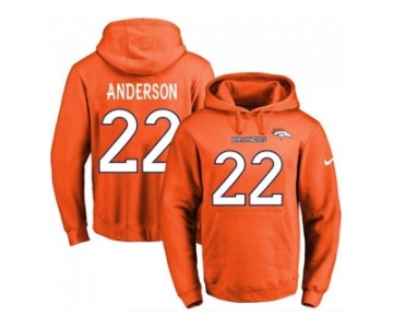 Nike Denver Broncos #22 C.J. Anderson Orange Name & Number Pullover NFL Hoodie