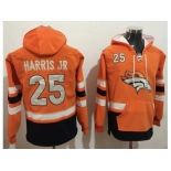 Nike Denver Broncos #25 Chris Harris Jr Orange Navy Blue Name & Number Pullover NFL Hoodie