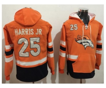 Nike Denver Broncos #25 Chris Harris Jr Orange Navy Blue Name & Number Pullover NFL Hoodie