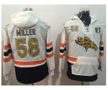 Nike Denver Broncos #58 Von Miller White(Gold No.) Name & Number Pullover NFL Hoodie