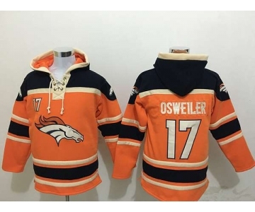 nike nfl jerseys denver broncos #17 osweiler black-orange[pullover hooded sweatshirt]