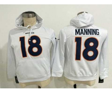 nike nfl jerseys denver broncos #18 manning white[pullover hooded sweatshirt]