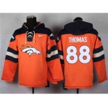 nike nfl jerseys denver broncos #80 thomas black-orange[pullover hooded sweatshirt]