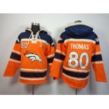 nike nfl jerseys denver broncos #80 thomas blue-orange[pullover hooded sweatshirt]