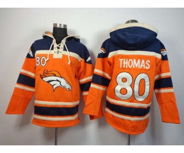 nike nfl jerseys denver broncos #80 thomas blue-orange[pullover hooded sweatshirt]