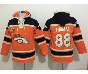 nike nfl jerseys denver broncos #88 thomas black-orange[pullover hooded sweatshirt]