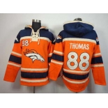 nike nfl jerseys denver broncos #88 thomas orange-blue[pullover hooded sweatshirt]