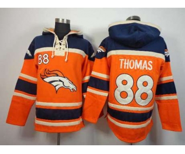 nike nfl jerseys denver broncos #88 thomas orange-blue[pullover hooded sweatshirt]