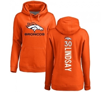 NFL Women's Nike Denver Broncos #30 Phillip Lindsay Orange Backer Pullover Hoodie