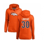 NFL Women's Nike Denver Broncos #30 Phillip Lindsay Orange Name & Number Logo Pullover Hoodie