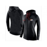 Women Nike Denver Broncos Full-Zip Performance Hoodie Black