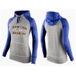 Women Nike Denver Broncos Performance Hoodie Grey & Blue