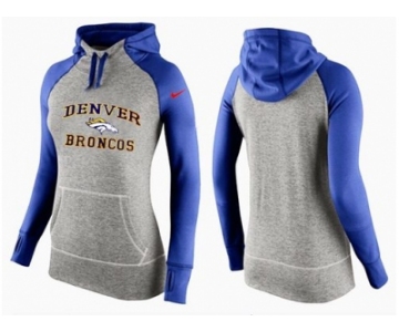 Women Nike Denver Broncos Performance Hoodie Grey & Blue