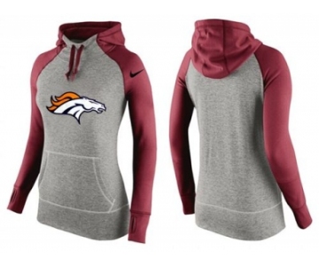 Women Nike Denver Broncos Performance Hoodie Grey & Red_2