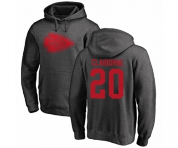 Football Kansas City Chiefs #20 Morris Claiborne Ash One Color Pullover Hoodie