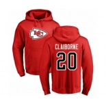 Football Kansas City Chiefs #20 Morris Claiborne Red Name & Number Logo Pullover Hoodie