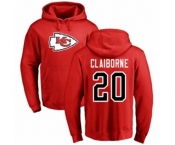 Football Kansas City Chiefs #20 Morris Claiborne Red Name & Number Logo Pullover Hoodie