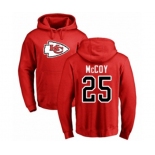 Football Kansas City Chiefs #25 LeSean McCoy Red Name & Number Logo Pullover Hoodie