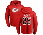 Football Kansas City Chiefs #25 LeSean McCoy Red Name & Number Logo Pullover Hoodie