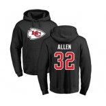 Football Kansas City Chiefs #32 Marcus Allen Black Name & Number Logo Pullover Hoodie