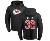 Football Kansas City Chiefs #32 Marcus Allen Black Name & Number Logo Pullover Hoodie