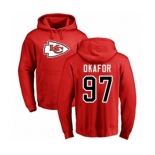 Football Kansas City Chiefs #97 Alex Okafor Red Name & Number Logo Pullover Hoodie