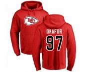 Football Kansas City Chiefs #97 Alex Okafor Red Name & Number Logo Pullover Hoodie