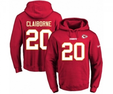 Football Men's Kansas City Chiefs #20 Morris Claiborne Red Name & Number Pullover Hoodie