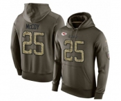 Football Men's Kansas City Chiefs #25 LeSean McCoy Green Salute To Service Pullover Hoodie