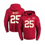 Football Men's Kansas City Chiefs #25 LeSean McCoy Red Name & Number Pullover Hoodie