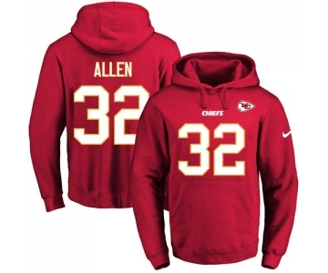 Football Men's Kansas City Chiefs #32 Marcus Allen Red Name & Number Pullover Hoodie