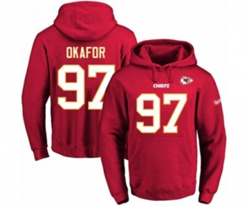 Football Men's Kansas City Chiefs #97 Alex Okafor Red Name & Number Pullover Hoodie