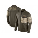 Men Kansas City Chiefs Nike Olive Salute to Service Sideline Hybrid Half-Zip Pullover Jacket